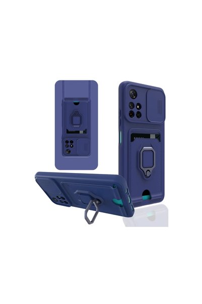 OtoTech Xiaomi redmi note 11t case zuma business card ring silicone - navy blue