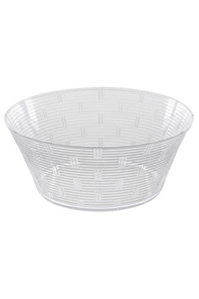 OEM Reusable Transparent Plastic Bowl with Striped Pattern Ø24.3x11.5cm