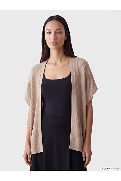LC Waikiki Nevavm with Difference Lcw Everyday Beige Knitwear Plain Short Wom...
