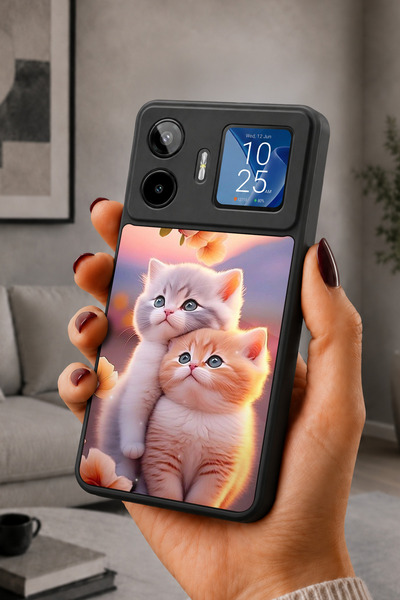 General Mobile غطاء حماية متوافق مع GM 26 Pro، مطبوع، أسود غير لامع، سيليكون ...