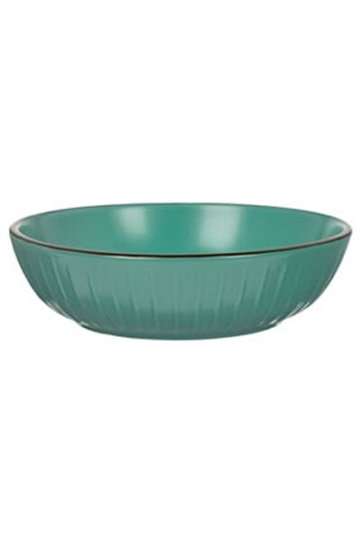 OEM Deep Plate Petrol with Embossed Stripes Pattern Ceramic Ø20cm