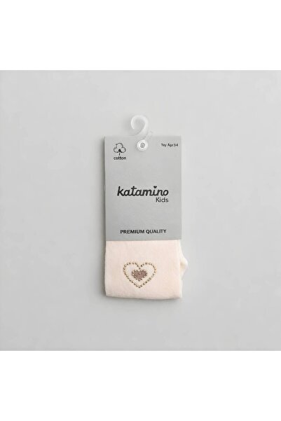 Katamino Gala Stone Heart Printed Cotton Girls' Pantyhose