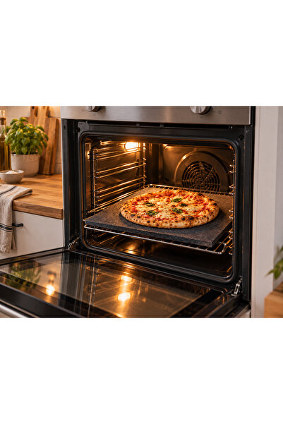 Plakamatik Doğal Bazalt Fırın Taşı – Pizza, Ekmek ve Mangal Taşı (2 × 30 × 40...