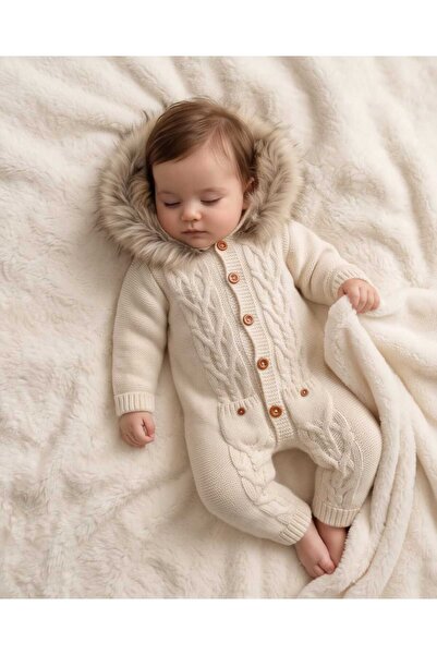 Nipperland 100% Knitwear Unisex Furry Baby Jumpsuit
