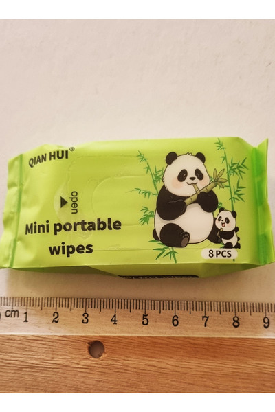 Modellino 1 Paket / 8 Yaprak Islak Mendil Mini Cep Mendili Paket Uzunluğu 8cm - Karışık Desenler