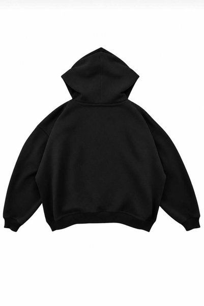 genosha Baskısız SADE Oversize Hoodie Kapüşonlu Sweatshirt