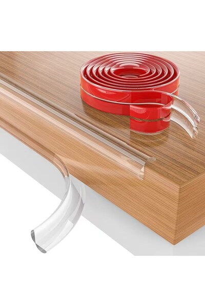 Go İthalat 2 Meters Edge Protector Strip, Silicone Transparent Table Corner P...