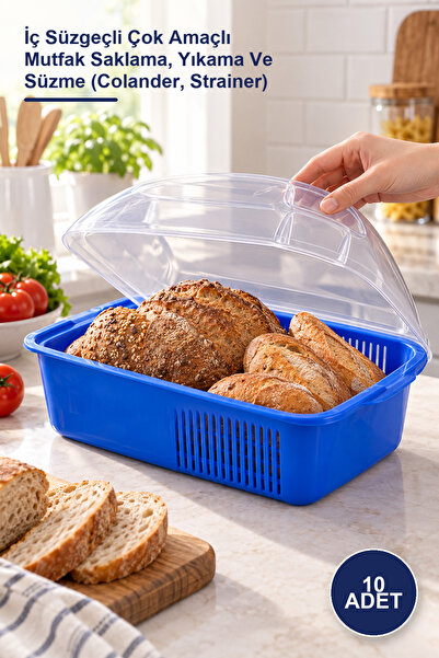 Yenilig 10 Pieces of Colanders and Storage Containers with Lids – Multi-Purpo...