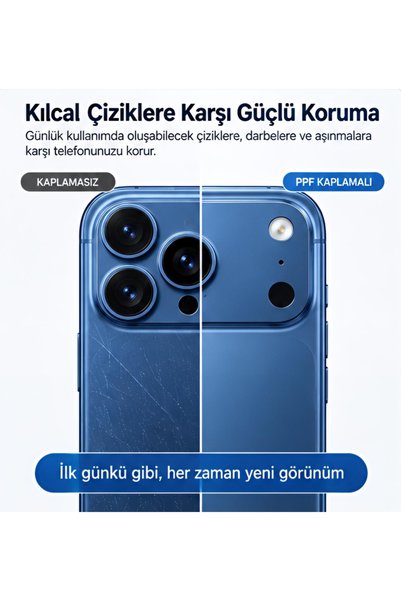 ucuzmi İphone 18Pro Max Uyumlu PPF Kaliteli Şeffaf Sararma Yapmayan Full Çerçeveli Telefon Kaplaması