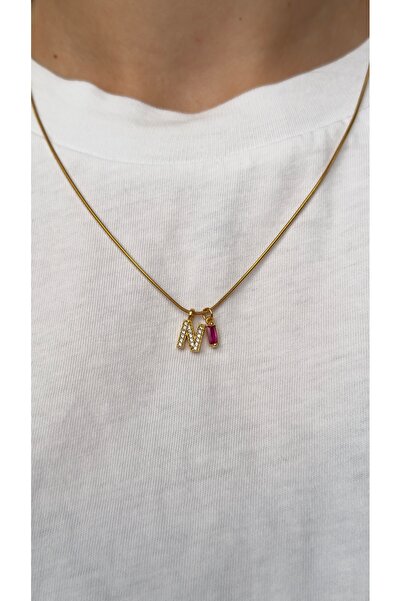 Alya Jewelry Doğum Ay Taşı Harfli Kolye