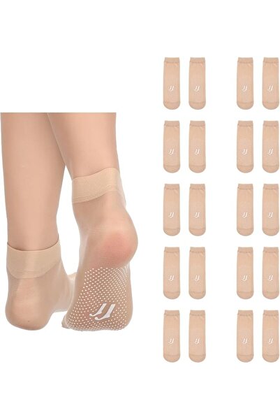 GENERAL 10 Pairs Sheer Ankle Socks for Women, Anti-Slip Transparent Socks wit...