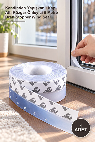 Yenilig 1 Piece Wind Stopper Tape – Self-Adhesive under Door Wind Blocker 5 M...