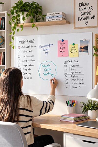 İnfeta 100X60 cm White Magnetic Wall Sticker Erasable Study Writing Board