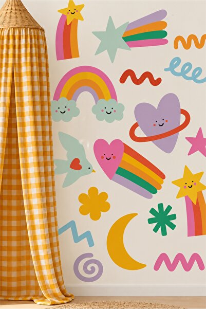 LABELOVE Gökkuşağı Rüyası Çocuk Odası Duvar Stickerı