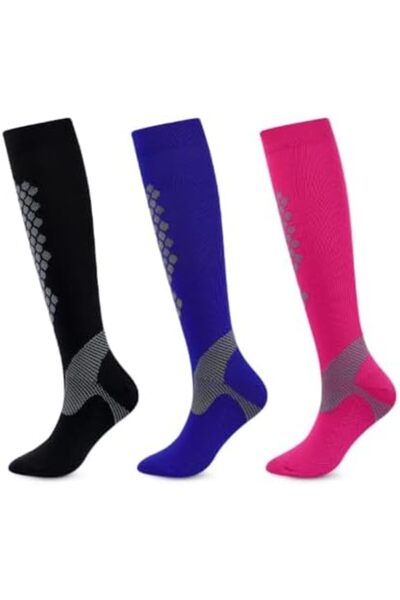 KASTWAVE 3 Pair Cycling Socks, Anti Slip Sweat Absorb Anti Friction Outdoor R...