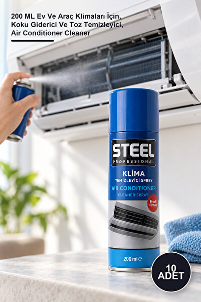 Yenilig 10 Adet Klima Temizleyici Sprey – 200 ML Ev Ve Araç Klimaları İçin, Koku Giderici Ve Toz Temizleyici, Air Conditioner Cleaner