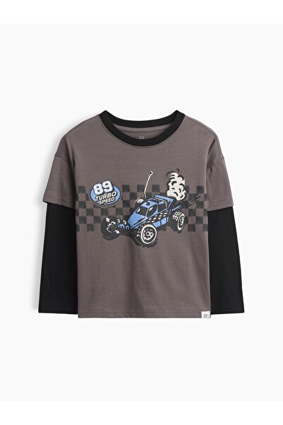 GAP Erkek Bebek Açık Kahverengi Grafik Baskılı T-Shirt