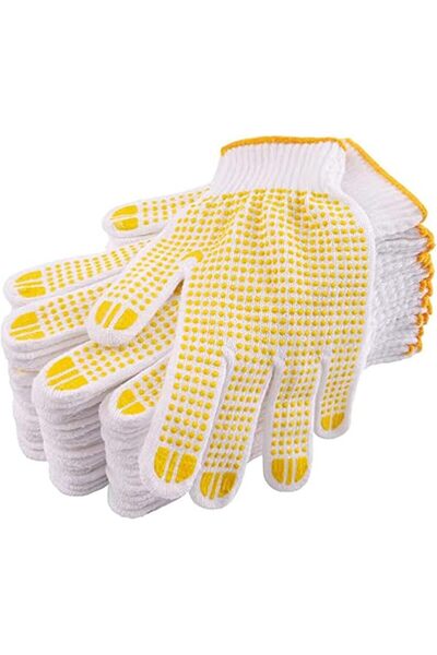 Boolygo 12 Pairs Cotton Safety Protection Work Gloves - Wear-Resistant and No...
