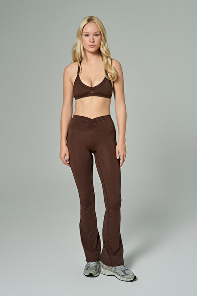 Nala Activewear 'Angelina' Bel Büzgülü İspanyol Paça Tayt