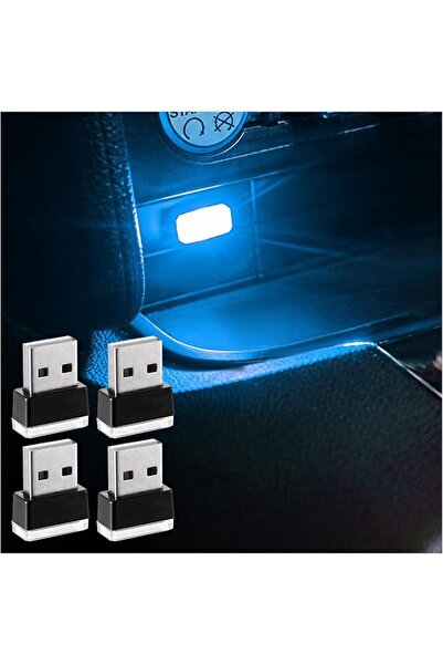 GENERAL مصباح أجني LED للسيارة بـ 4 قطع يعمل بمنفذ USB، إضاءة ليلية للديكور، ...