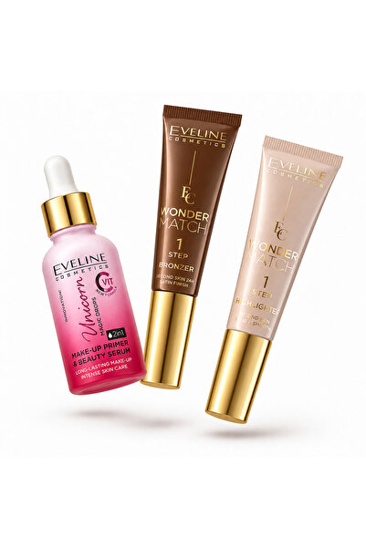 Eveline Cosmetics Set Eveline Machiaj – Bronzer Wonder Match NO1 + Iluminator...