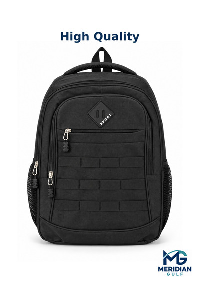 Generic Brand Black Sport Backpack with Multiple Pockets – 4 Zippered Compart...