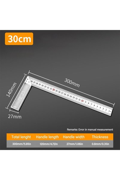 Choice 01-30CM 30/50CM Angle Square Ruler 90 Degree Right Angle Ruler Stainle...