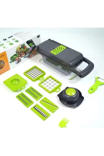 Generic 16-in-1 Vegetable Chopper & Mandoline Slicer with Container – Kitchen Food Dicer for Onion & Veggies