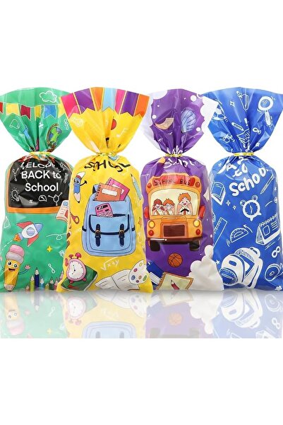 AZONEE Welcome Back to School Cellophane Treat Bags, First Day of School Cand...
