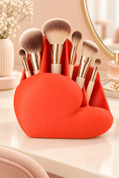 Neo Gift Heart-Shaped Multi-Compartment Makeup Organizer