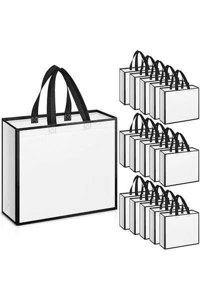 SYOSI 10 Pcs Reusable Gift Bags with Handles Christmas Non Woven Reusable Goo...