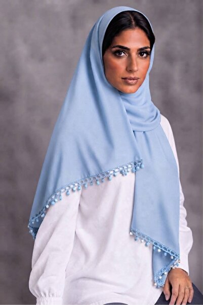 Veil Designer طرحه بوال طبقتبن بتطريز كروشيه علي طرفين الطرحه ييتدلي منها خرز...