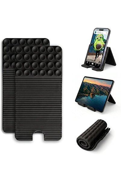 TERRIFI Foldable Silicone Aluminum Holder, Flexible Silicone Phone Stand with...