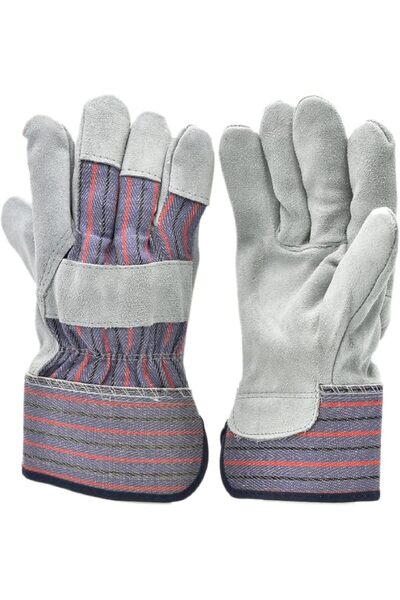 Tazweeq Leather Work Gloves, 5 Pair Packs Leather Palm Work Gloves, Working H...