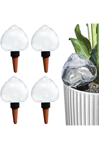 SWIUKPHE 4 Pack Heart Shaped Self Watering Globes for Plants, Top Fill Automa...