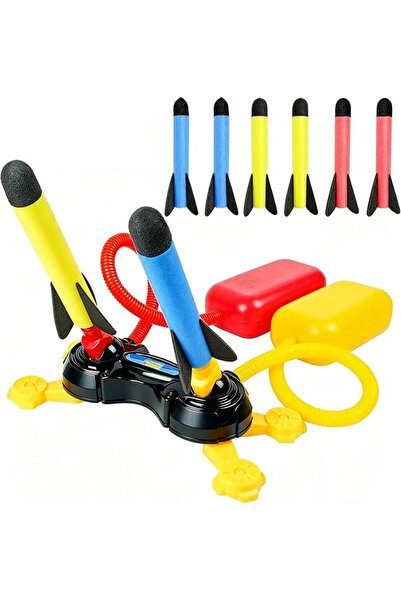 GENERAL Rocket Launcher for Kids with 6 Soft Foam Rockets, Foot Pump Air Powe...