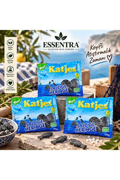 Essentra Home Katjes Salzige Heringe Vegan Tuzlu Meyan Köklü Yumuşak Şekerlem...