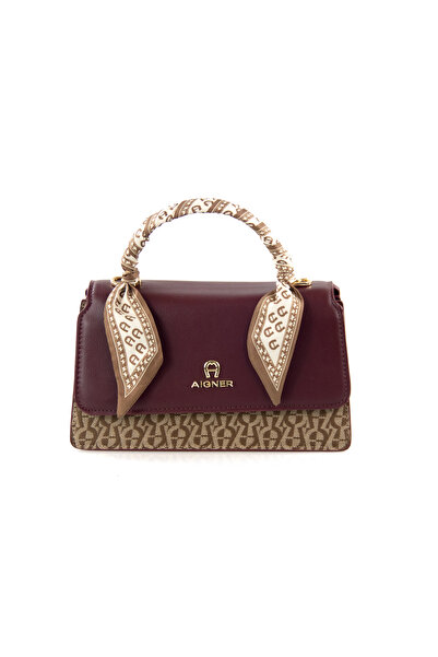 Aigner New Vintage Monogram Handbag with Scarf-Wrapped Handle