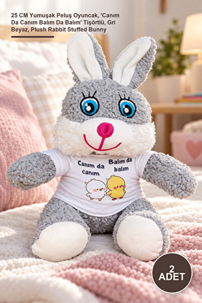 Yenilig 2 Pieces Plush Rabbit - 25 cm Soft Plush Toy, with'My Life, My Love, ...