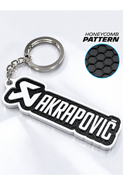 OEM Breloc AKRAPOVIC -printat 3D din PLA – Design Reliefat cu model Honeycomb...