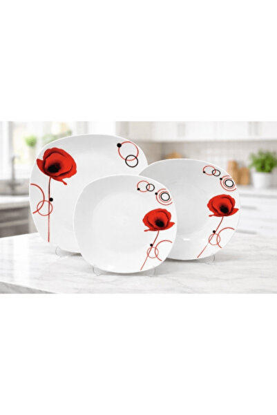 HERA 18-piece porcelain dinner set – Poppy Flowers