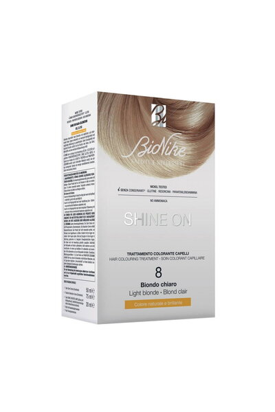 BioNike Shine On, Vopsea de păr permanentă, 8 Blond deschis, 145 ml