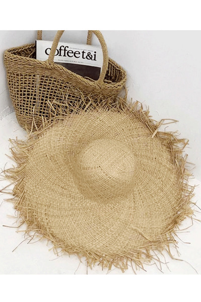 PriStyle Palarie de Paie de Dama, cu Bor Larg, Accesoriu de Vara Perfect pent...