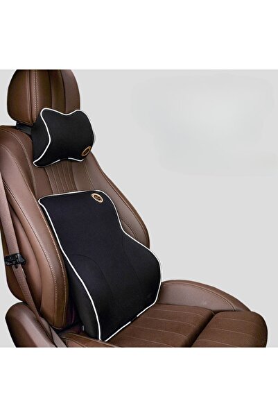 PriStyle Set of 2 Pillows, for Lumbar and Neck Support, for Car Seat, Made of...