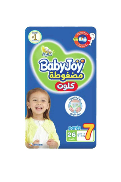 BabyJoy Culotte, Size 7, XXXL, 18-25 Kg, Jumbo Pack, 26 Diaper Pants