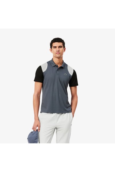 Lacoste SPORT Erkek Regular Fit Renk Bloklu Gri Polo