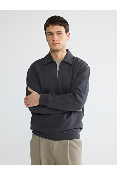 LC Waikiki Polo Collar Men's Sweatshirt
