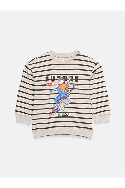 LC Waikiki Crew Neck Striped Sweatshirt for Boys