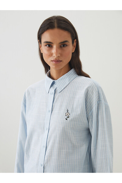 LC Waikiki Striped Oversized Poplin Women's Shirt-Tunic