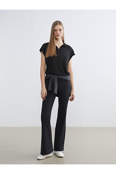 LC Waikiki High Waist-Fitted Flared Sports Leggings for Women